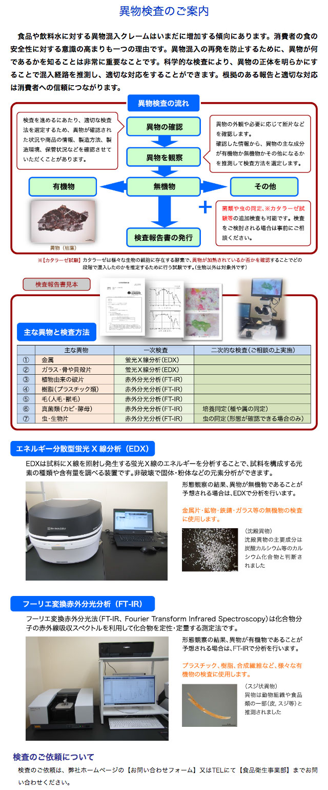 異物検査のご案内
